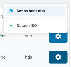 Set as boot disk on an ISO