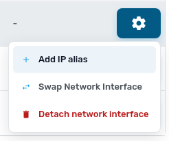 Interface actions menu